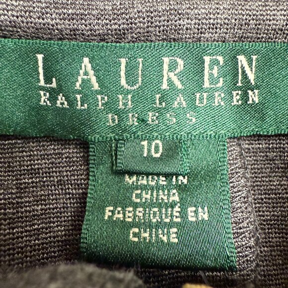 RALPH LAUREN Women's NWT Sheath Dress w/Leather Patches | Size 10 - Picture 7 of 10